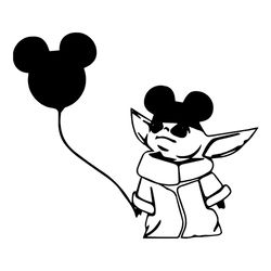 disney cute baby yoda hold mickey mouse head balloon star wars svg, star wars svg, baby yoda svg, mickey mouse svg, mick