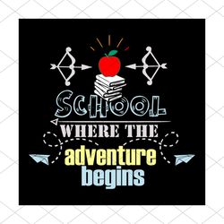 school where the adventure begins back to school svg