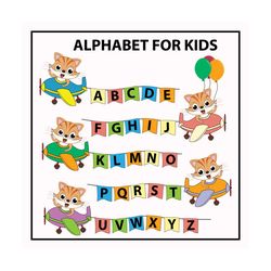 alphabet for kid svg, pet svg, cat svg, cat lover svg, cute cats svg