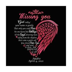 trending svg, missing you png, missing you angel, angel wings png, family loss png, angel loss svg, family member loss,