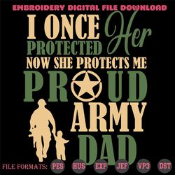 i once protected her now she protects me army dad svg, trending svg, army dad svg, father daughter, father svg, army fat