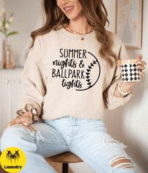 summer nights ballpark lights sweatshirt, baseball sweatshirt, baseball game sweatshirt, ballpark sweatshirt, summer nig