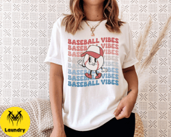 cute baseball vibes shirt, retro baseball shirt, baseball gameday shirt, baseball mom shirt, baseball fan shirt, womens