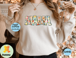 mama floral shirt, personalized mom shirt with , gift for mom, mothers day shirt, custom flowers mom shirt, retro mama f