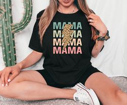 mama shirt, mother leopard lightning tshirt, mothers day gift tshirt, cute mama tshirt, new mama gift tshirt, mom tshirt