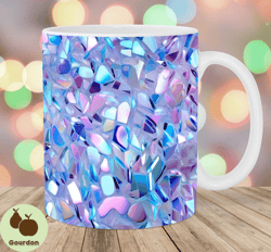 glitter holographic opal mug wrap, 11oz  15oz mug template, mug sublimation design, mug wrap template, instant digital d