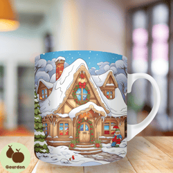 christmas gingerbread winter mug wrap, 11oz and 15oz mug template, mug sublimation design, mug wrap template, instant di