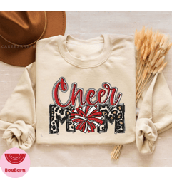 cheerleading cheer mom leopard tshirt , cheer mom gift for mom, cheer mom sweatshirt , cheer mama shirt , mom life shirt