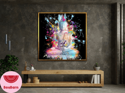 buddha art gift print oversized wall art spiritual design stretched mounted oversized, wall art canvas design, framed ca