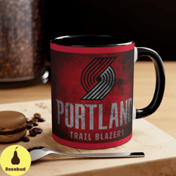 portland trailblazers nba accent coffee mug, 11oz