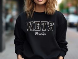 brooklyn nets sweatshirts women nets sweatshirt men nba brooklyn nets crewneck nba nets sweatshirt ladies oversized broo