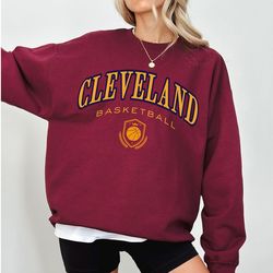 cleveland basketball sweatshirt , vintage inspired cleveland basketball crewneck, retro unisex sweatshirt , unisex baske