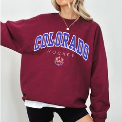 colorado hockey sweatshirt , vintage inspired colorado crewneck, gift for hockey fan, colorado crewneck