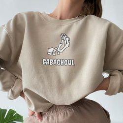 gabaghoul funny halloween crewneck sweatshirt , spooky season sweatshirt , funny dead inside sarcastic shirt , funny gif
