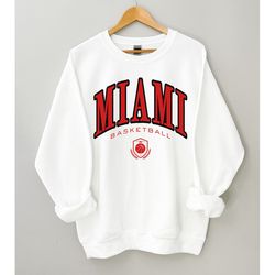 miami basketball sweatshirt , vintage inspired miami crewneck, unisex retro basketball sweatshirt , gift for miami fan