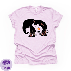 elephant and baby, cute mom elephant and baby, mom and baby tee, elephant design on premium bella  canvas unisex shirt,