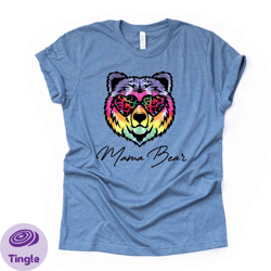 tie dye mama bear with leopard glasses, mama bear design on premium unisex shirt