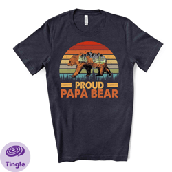 fathers day tee, proud papa bear, papa bear sunset design, premium unisex shirt, fathers shirt