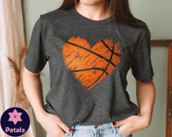 distressed basketball heart shirt, basketball shirt, distressed shirt, basketball mom shirt, girl basketball shirt, bask