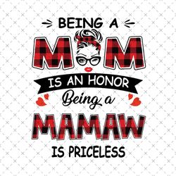 Being A Mom Is An Honor Being A Mamaw Is Priceless Svg, Mothers Day Svg, Being A Mamaw Svg, Being Mamaw Svg, Yaya Svg, B