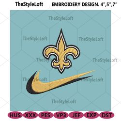 new orleans saints nike swoosh embroidery design download