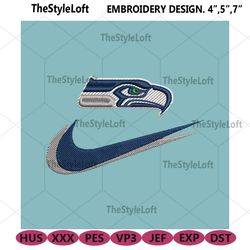 seattle seahawks nike swoosh embroidery design download