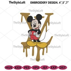 disney mickey mouse embroidery lv dripping logo design download