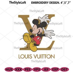 lv logo happy mickey embroidery design files