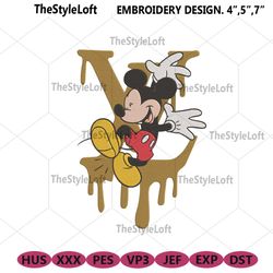 funny disney mickey lv dripping logo embroidery download