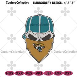 jacksonville jaguars skull bandana nfl embroidery design download