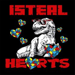 isteal hearts shirt svg, trex shirt, dinosaurs cricut, heart shirt svg, cricut, silhouette, cut file, decal, svg, png, d