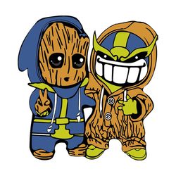 baby groot and thanos svg