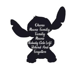 ohana means family, family means nobody gets left behind and forgotten,lilo & stitch, svg, png, dxf, eps