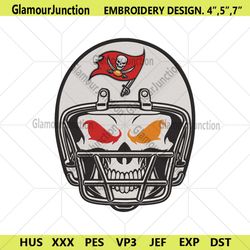 skull helmet tampa bay buccaneers nfl embroidery design