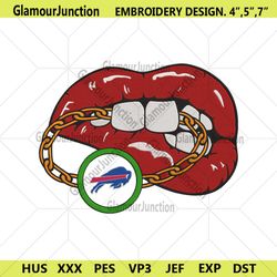 buffalo bills inspired lips embroidery design download