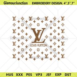 louis vuitton brown logo template embroidery design download file