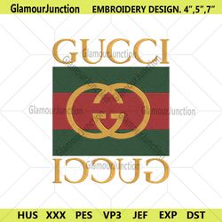 gucci double brand logo embroidery instant dowload