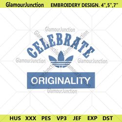 adidas celebrate originality logo blue leaf box embroidery digital file