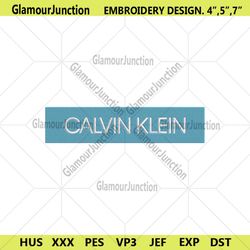 calvin klein blue box logo embroidery instant download