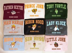 disney robin hood characters shirt, robin hood 1973 group matching tshirt, robin hood fami