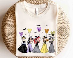 disney princess characters halloween balloon mickey ears custom shirt, disneyland vacation