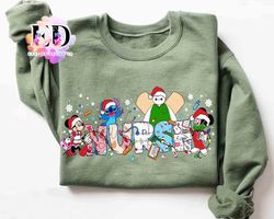 mickey and friends stitch baymax custom nurse christmas t-shirt, disney mickeys very merr