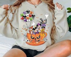 mickey mouse, friends tea cup balloon halloween costume shirt, mickeys not so scary part