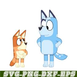 bluey and bingo svg png dxf eps bluey siblings svg blue character svg