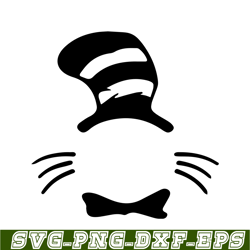 black cat with the black hat monogram svg, dr seuss svg, cat in the hat svg ds105122309