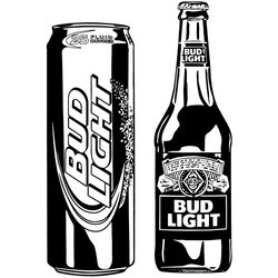 bud light bottle and can alcohol beer svg
