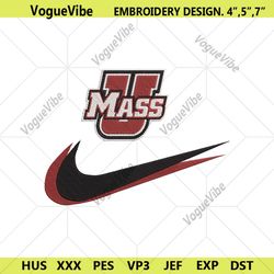 massachusetts minutemen double swoosh nike logo embroidery design file