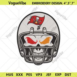 skull helmet tampa bay buccaneers nfl embroidery design