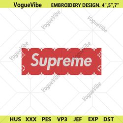 supreme box lv embroidery design download