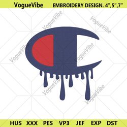 champion fashion dripping logo embroidery instant download